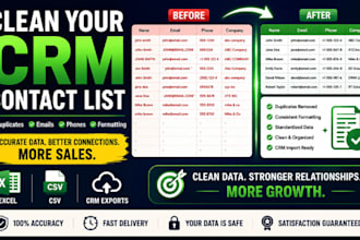 clean and deduplicate your CRM contact list in excel or CSV
