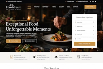 design redesign wix catering website kitchen cafe restaurant booking website
