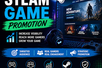 do steam game promotion, boost steam wishlist and visit, steam game marketing