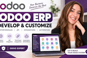 develop and customize odoo erp, custom modules, integrations, API and automation