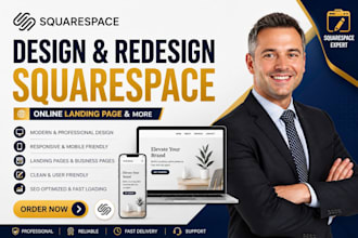 design and redesign squarespace website square up online landing page booking