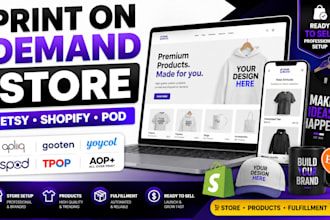 setup apliiq, gooten, yoycol, spod, tpop, etsy shopify print on demand store
