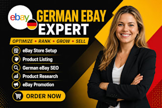do german ebay setup, ebay listing, german ebay seo, german ebay promotion