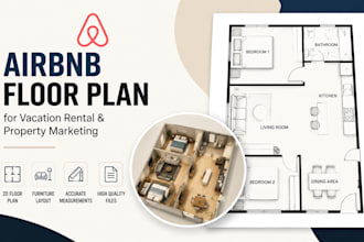 create airbnb vacation rental floor plan for property marketing
