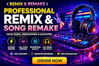 remix, remake and recreate your ai song professionally in 24hrs
