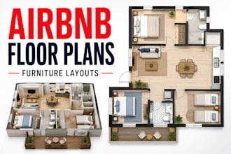 design airbnb vacation rental floor plans and furniture layouts