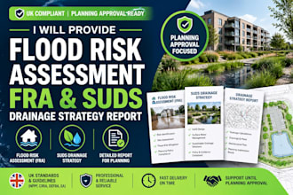 provide uk flood risk asessment fra and suds drainage startegy report for hull