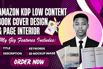 design a premium amazon kdp low content book cover and book interior
