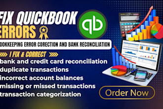 fix quickbooks errors, reconcile your accounts in quickbooks fixing bookkeeping