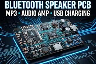 design mp3 bluetooth speaker pcb with audio amplifier and usb charging