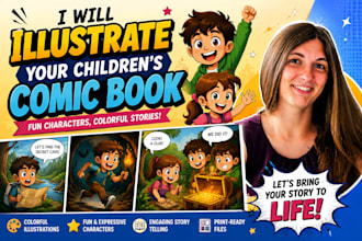 create fun cartoon comic illustrations