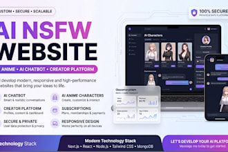develop ai nsfw website ai anime website creator webapp ai chatbot development