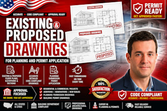 design existing and proposed drawings for planning and permit application