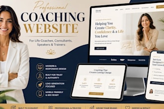 design a coaching website for a life coach, consultant, speaker, trainer website