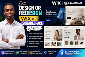 design or redesign a wix or squarespace website