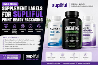 do supliful product label design and supplement label packaging