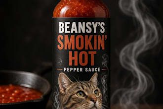 design a custom label with your pets face on it