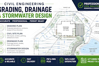 create grading plan, civil site plan, drainage and stormwater design