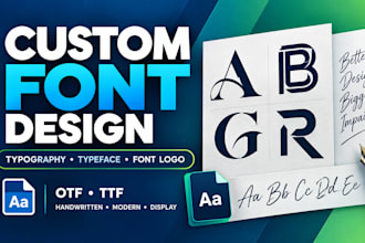 design custom font, typography, typeface, minimaist logo in ttf and otf