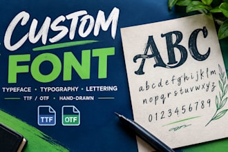 design custom font, typography, typeface, minimaist logo in ttf and otf