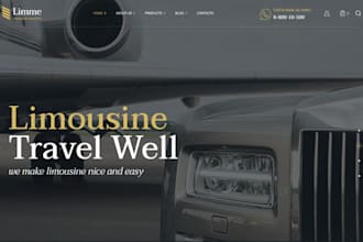 design wix limousine website chauffeur taxi car service airport transfer website