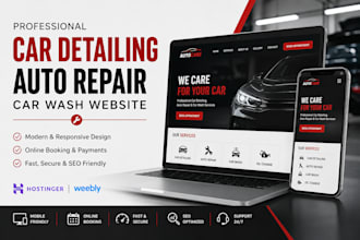 hostinger weebly car detailing auto repair automotive mechanic car wash website