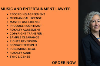 be your ny,ca, florida,texas music lawyer for royalties, licensing and copyright