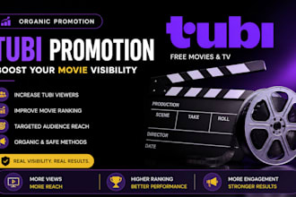 do tubi promotion,film,movie boost tubi movie, increase tubi viewers and ranking