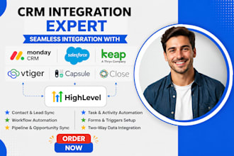 integrate monday CRM salesforce keap vtiger CRM capsule CRM close crm with ghl