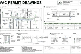 create hvac permit drawings, mechanical plans and hvac plans