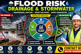 provide flood risk assessment, mitigation, drainage and stormwater analysis