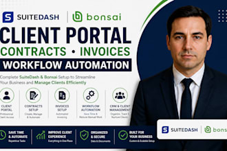 setup suitedash bonsai client portal contracts invoices workflow automation