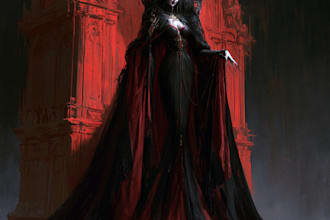 horror vampire lord queen character desing