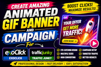 create amazing animated gif banner and campaign for exoclick and traffic junky