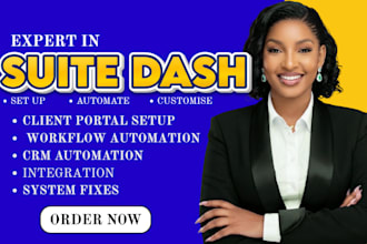 set up suitedash CRM, client portal and business automation