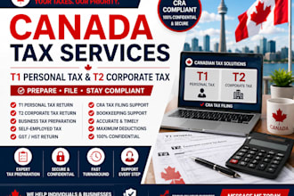 prepare and file canadian tax return t1 personal and t2 corporate tax
