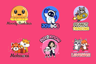 design a cute custom kawaii character, mascot logo