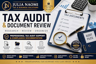 provide tax audit support, tax document review and compliance research