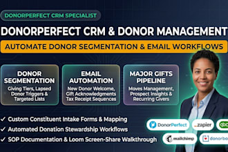 set up donorperfect CRM donor management donor segmentation email automation