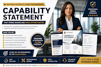 design professional government capability statement in 1hr