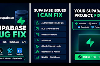 fix supabase auth, rls, database and API errors