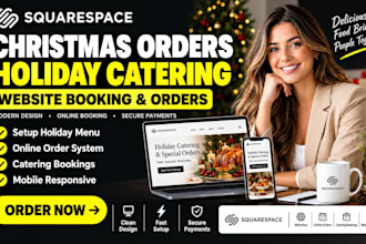 do squarespace bakery website christmas order holiday catering booking web