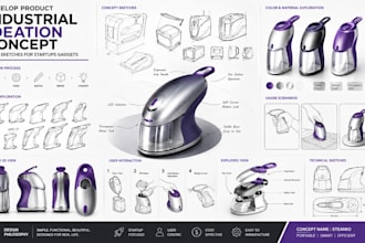 develop product industrial ideation concept hand sketches for startups gadgets