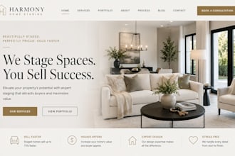 build wix home staging website squarespace property staging consultation website