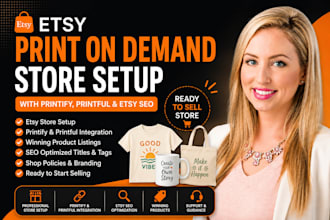 set up etsy print on demand store with printify printful and etsy SEO gelato