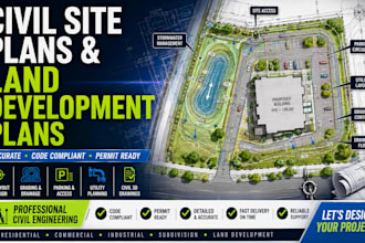 design civil site plans, land development plans, subdivision plan, site plan