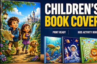 design professional children book cover kids activity book print ready cover
