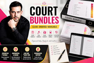 prepare court bundles, trial bundles, court exhibits and indexed bundles