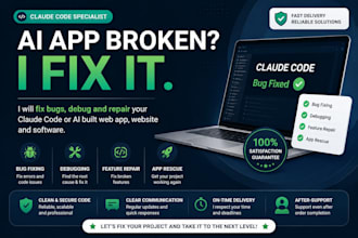 fix and debug your claude code or ai built web app bugs and broken features