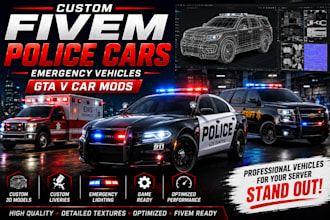 create custom fivem police cars, emergency vehicles and gta v car mods
